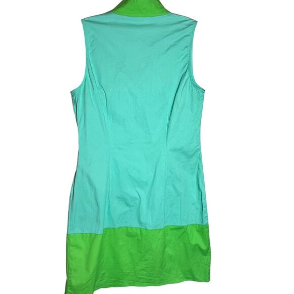 Sail To Sable STS Color Block Sleeveless Shift Dress Women's Medium Blue/Green - Picture 2 of 5